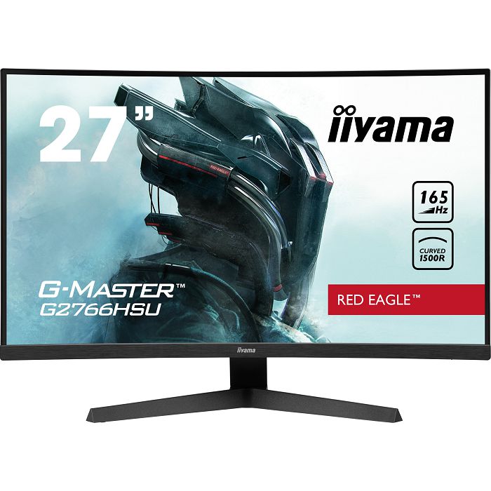 Monitor Iiyama 27" G-Master G2766HSU-B1, VA, gaming, AMD FreeSync Premium 165Hz, 1ms, HDR, 2xHDMI, DP, 2xUSB, Zakrivljeni 1500R, Zvučnici, Full HD