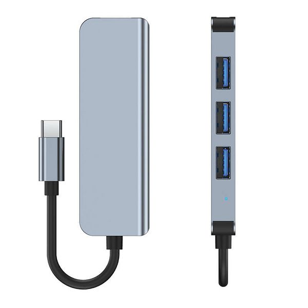 USB Hub Moye Connect Hub X4, USB-C 3.0, 3xUSB-A 2.0, sivi