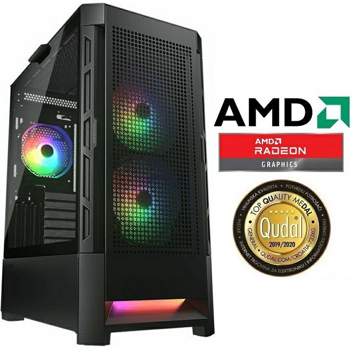 Računalo INSTAR Gamer Diablo, AMD Ryzen 5 5600X up to 4.6GHz, 16GB DDR4, 1TB NVMe SSD, AMD Radeon RX6600 8GB, No ODD, 5 god jamstvo