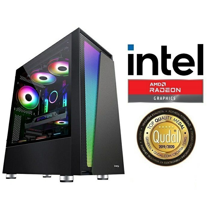 Računalo INSTAR Gamer Prime, Intel Core i5 14400F up to 4.7GHz, 16GB DDR4, 1TB NVMe SSD, AMD Radeon RX6500XT 4GB, no ODD, 5 god jamstvo