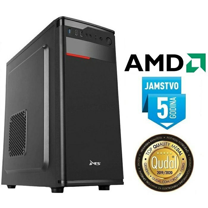Računalo INSTAR Manager, AMD Ryzen 5 PRO 4650G up to 4.2GHz, 12GB DDR4, 500GB NVMe SSD, AMD Radeon Graphics, DVD-RW, Win 11 Home, 5 god jamstvo