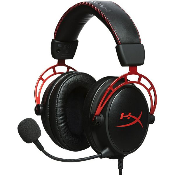 Slušalice HyperX Cloud Alpha, HX-HSCA-RD/EM, žičane, gaming, mikrofon, over-ear, PC, PS4, PS5, Xbox, Switch, crno-crvene
