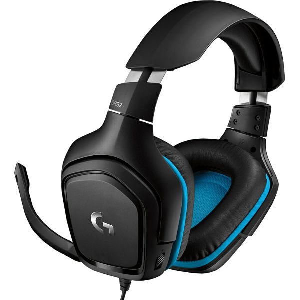 Slušalice Logitech G432, žičane, gaming, 7.1, mikrofon, over-ear, PC, PS4, Xbox, Switch, crno-plave