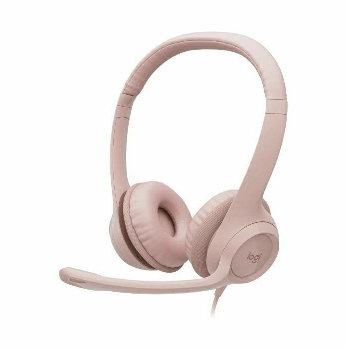 Slušalice Logitech H390, žičane, USB, mikrofon, on-ear, roze