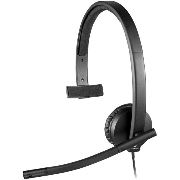 Slušalice Logitech H570e Mono, žičane, USB, mikrofon, on-ear, crne