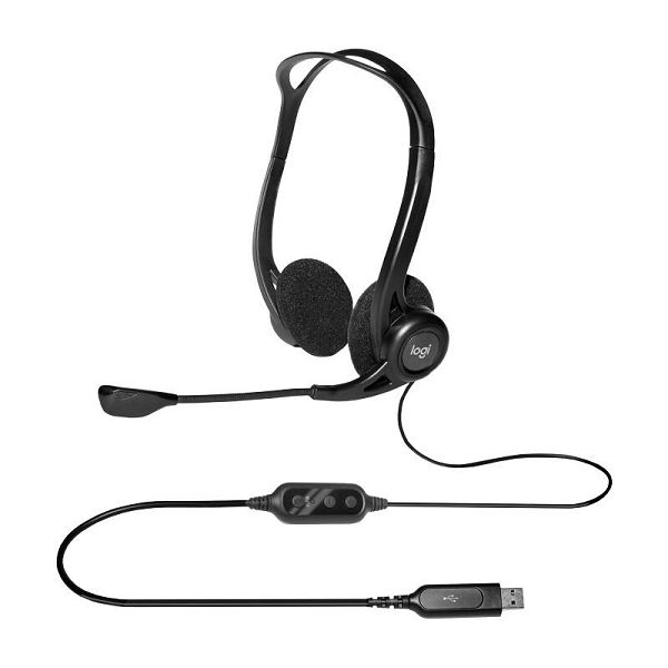Slušalice Logitech 960, žičane, USB, mikrofon, on-ear, crne