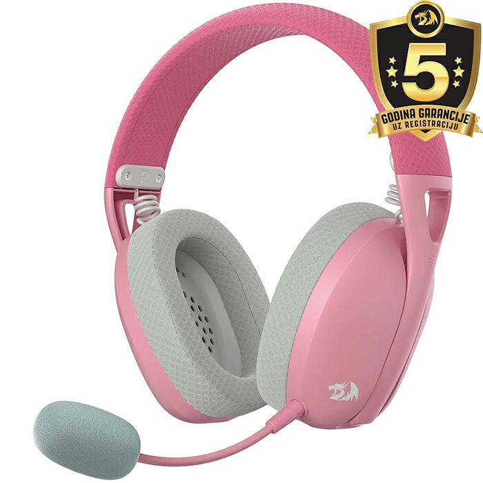 Slušalice Redragon Ire Pro H848, bežične, gaming, mikrofon, over-ear, PC, PS4, Switch, roze