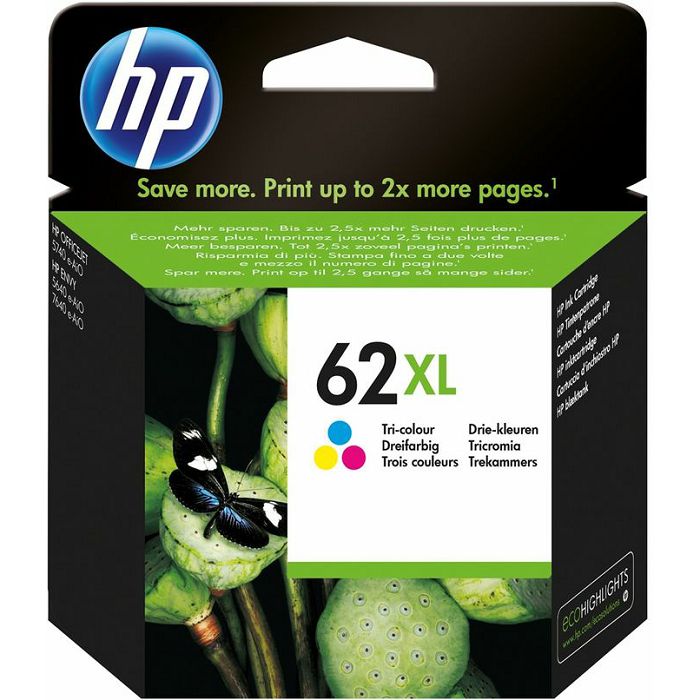 Tinta HP C2P07AE, No.62XL, Tri-color