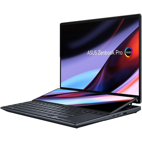 Ultrabook Asus ZenBook Pro 14 Duo OLED, UX8402ZE-OLED-M951X, 14.5" 2.8K OLED 120Hz HDR500 Touch, Intel Core i9 12900H up to 5.0GHz, 32GB DDR5, 2TB NVMe SSD, NVIDIA GeForce RTX3050Ti 4GB, Win 11 Pro, 2