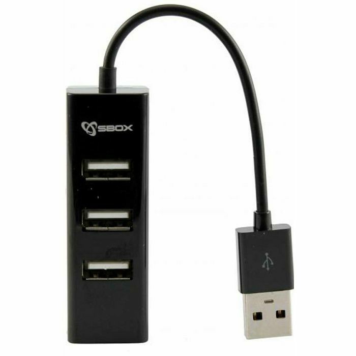 USB Hub SBOX H-204, 4xUSB-A 2.0, crni