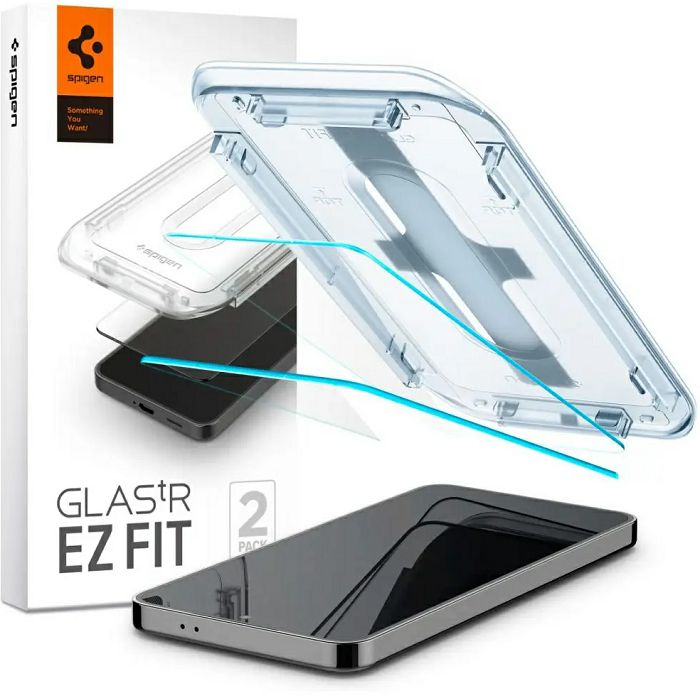 Zaštitno staklo za mobitel Spigen Glass tR EZ Fit HD, za Samsung Galaxy S24, 2 komada + okvir za instalaciju